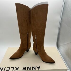 Anne Klein Women's Wei Mid Calf Boot, Brown, 5.5